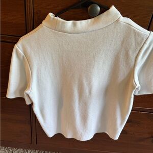 White Short Sleeve Knit Top